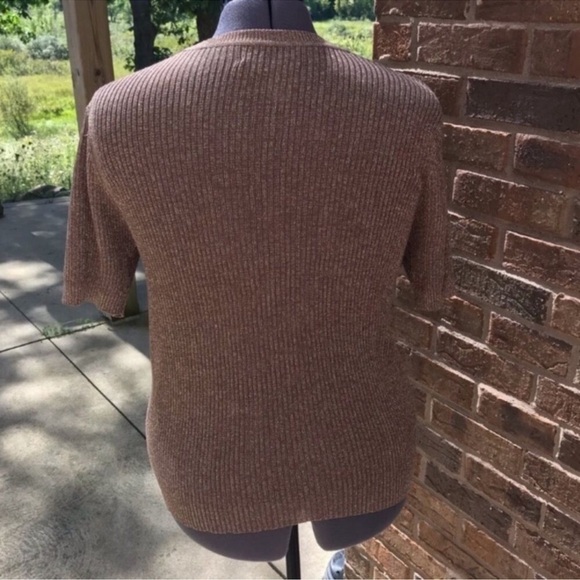 SAKS FIFTH AVENUE VINTAGE Silk Sweater Gold XL EUC - Picture 3 of 5